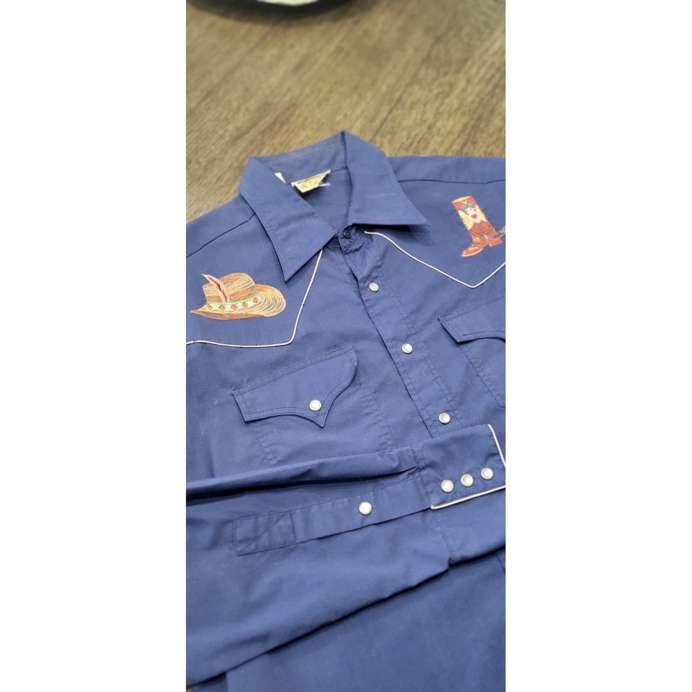 Rocking K Ranchwear Men's Long Sleeve Pearl Snap XL Cowboy Indian Rodeo Cotton